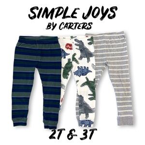 SET OF 3 SIMPLE JOYS BY CARTERS PANTS  SIZE: 2T-3T NEW & PRE-OWNED